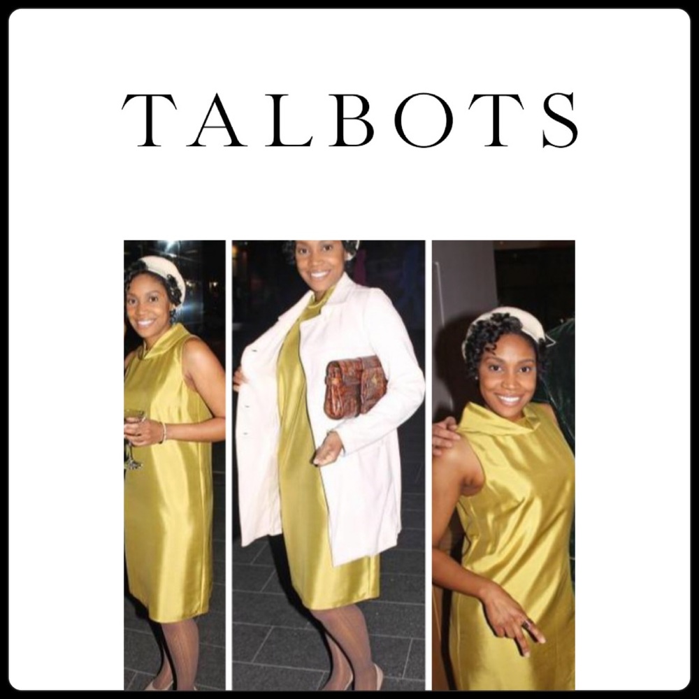 TALBOTS Cowl Neck Silk Sheath Dress Green || 8